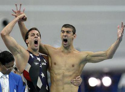 Phelps celebra el triunfo