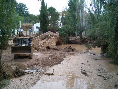 Una zona de Riofrío (Granada), tras la riada.