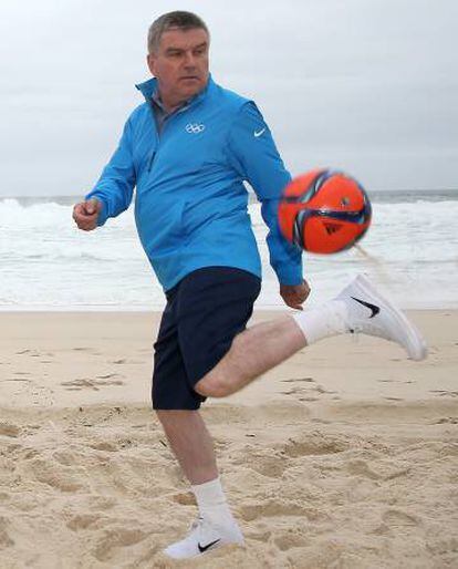 El presidente del COI, Thomas Bach, en Barra da Tijuca, Río de Janeiro.