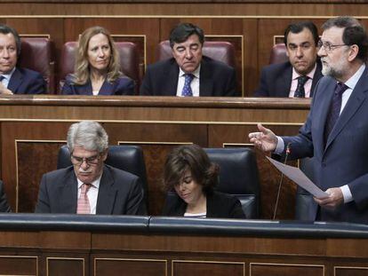 Intervenci&oacute;n de Mariano Rajoy en una sesi&oacute;n de control al Gobierno. 