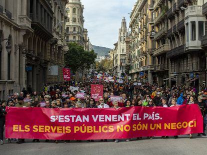 Manifestación contra la 'ley Aragonès' este domingo en Barcelona.