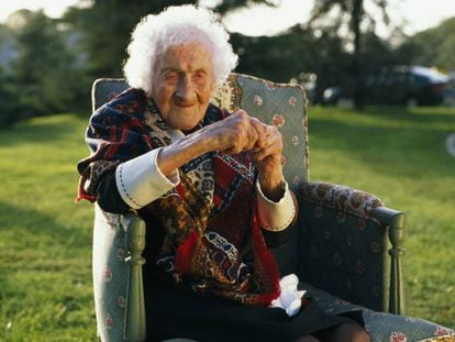 Jeanne Calment, que vivió hasta los 122 años, en una imagen de 1995.