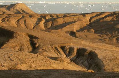 La gran extinción quedó registrada en los fondos marinos de la isla Seymour (en la imagen) en la península antártica.
