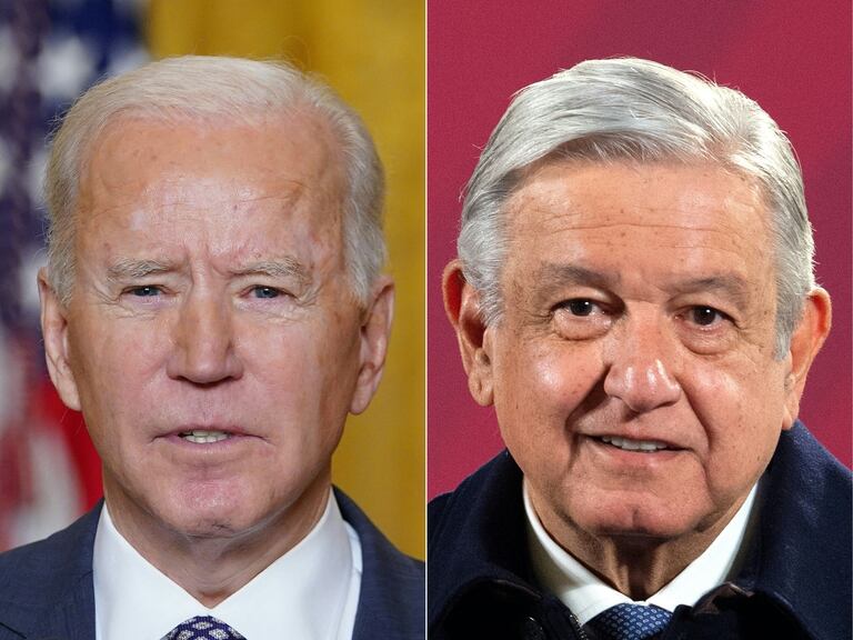El presidente de Estados Unidos, Joe Biden, y su homólogo mexicano, López Obrador.
