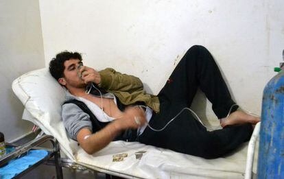 Un afectado por el ataque de gas mostaza el 17 de marzo.