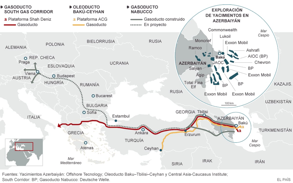 Las rutas de la energía de Azerbaiyán hacia Europa | Economía | EL PAÍS