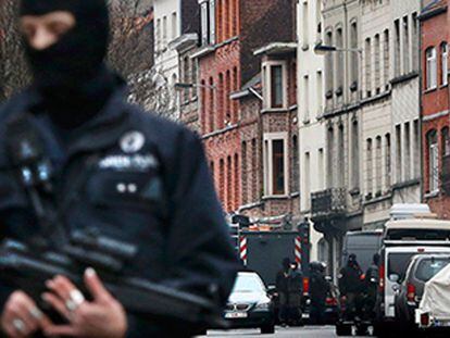 Imagen del operación policial en Bruselas