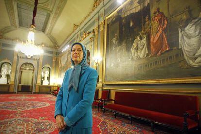 Maryam Rayaví, líder del Consejo Nacional de Resistencia iraní, el martes en el Senado, en Madrid.