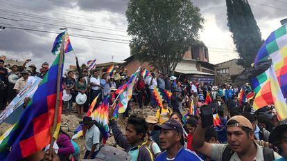 Una manifestación en las afueras de Cochabamba (Bolivia), el pasado 25 de noviembre. 