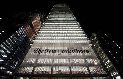 Vista del edificio sede del New York Times en Nueva York