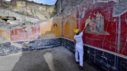 Trabajos de restauración en Pompeya.