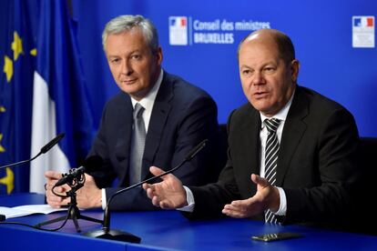 Los ministros de Finanzas de Francia y Alemania, Bruno Le Maire y Olaf Scholz.