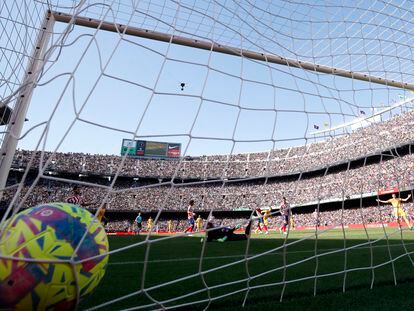Ferran Torres anotaba este domingo el único gol del partido para el Barça frente al Atlético de Madrid.