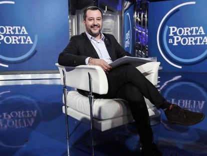 Matteo Salvini, en el programa 'Porta a Porta', donde el jueves respondió a Claudio Baglioni.