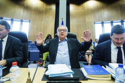 El presidente de la Comisi&oacute;n Europea, Jean-Claude Juncker, en la reuni&oacute;n del colegio de comisarios el 19 de julio en Bruselas.