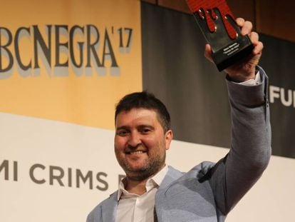 Marc Moreno, con el premio Crims de Tinta.