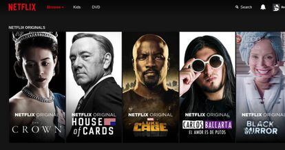 P&aacute;gina principal de Netflix con algunas de sus &uacute;ltimas novedades.