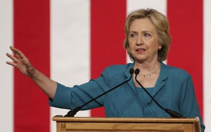 Hillary Clinton, durante su discurso en Miami. 