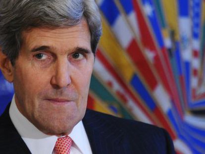 El secretario de Estado, John Kerry, en la sede de la OEA.