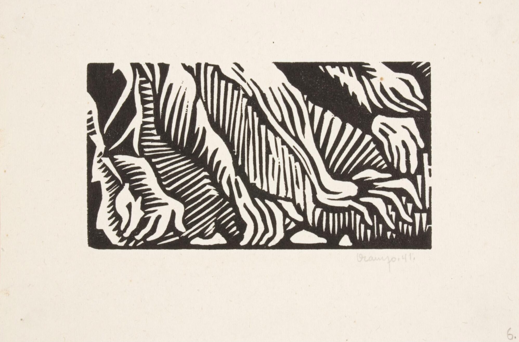 Xilografía perteneciente a la serie 'Diez grabados en madera' de Isidoro Ocampo, 1941.