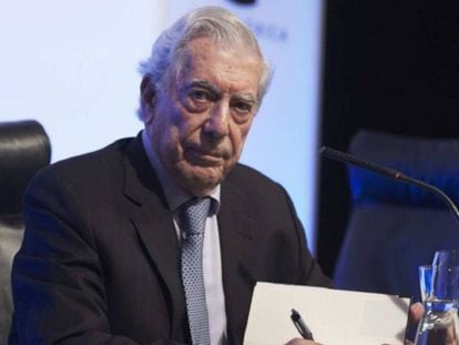 Mario Vargas Llosa, durante la celebración de su 80 cumpleaños en Madrid, el pasado 30 de marzo.