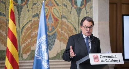 Artur Mas durante su intervenci&oacute;n en el acto del 70 aniversario de la ONU