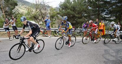 Froome, Contador, Rodríguez y Valverde (de izquierda a derecha), el pasado sábado.