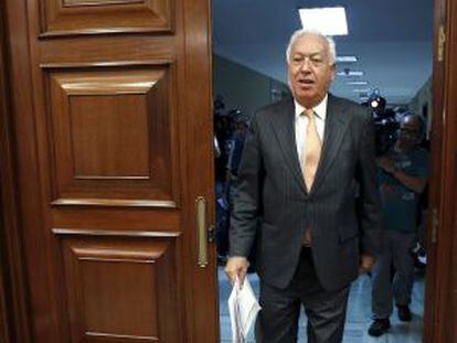 Garc&iacute;a-Margallo, a su llegada al Congreso.