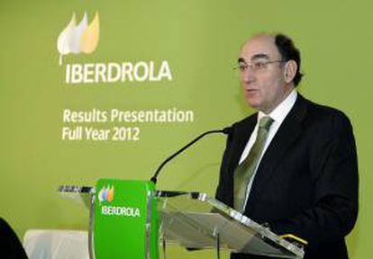 El presidente de Iberdrola, Ignacio Sánchez Galán, durante la presentación de resultados de la compañía, el pasado 14 de febrero. EFE/Archivo