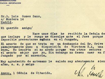 Carta del nazi Christoph Fiessler enviada a Luis G&oacute;mez Sanz.
