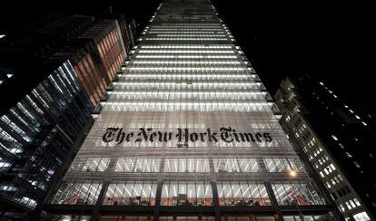 Vista del edificio sede del New York Times en Nueva York (EEUU). 