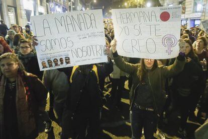 Manifestación en Barcelona el 17 de noviembre de 2017 en apoyo a la víctima de La Manada.