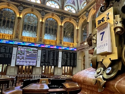 Interior de la Bolsa de Madrid, el pasado jueves.