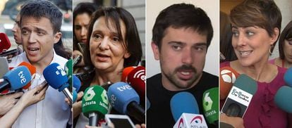 De izquierda a derecha: Errejón, Bescansa, Espinar y Ruiz-Huerta.