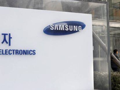 Logo de Samsung en su sede en Seúl (Corea del Sur). EFE