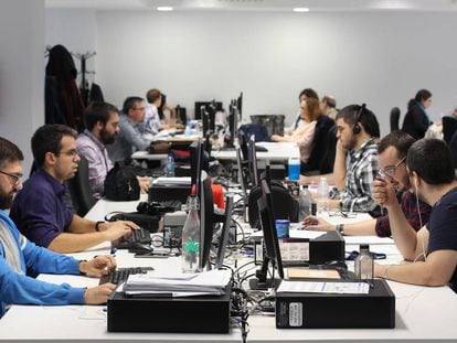 Trabajadores de una empresa tecnológica de Madrid. 