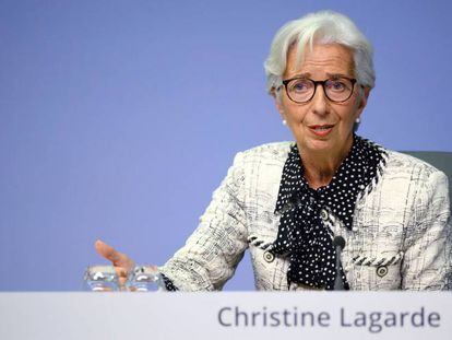 Christine Lagarde, presidenta del BCE, tars la rueda de prensa del pasado jueves