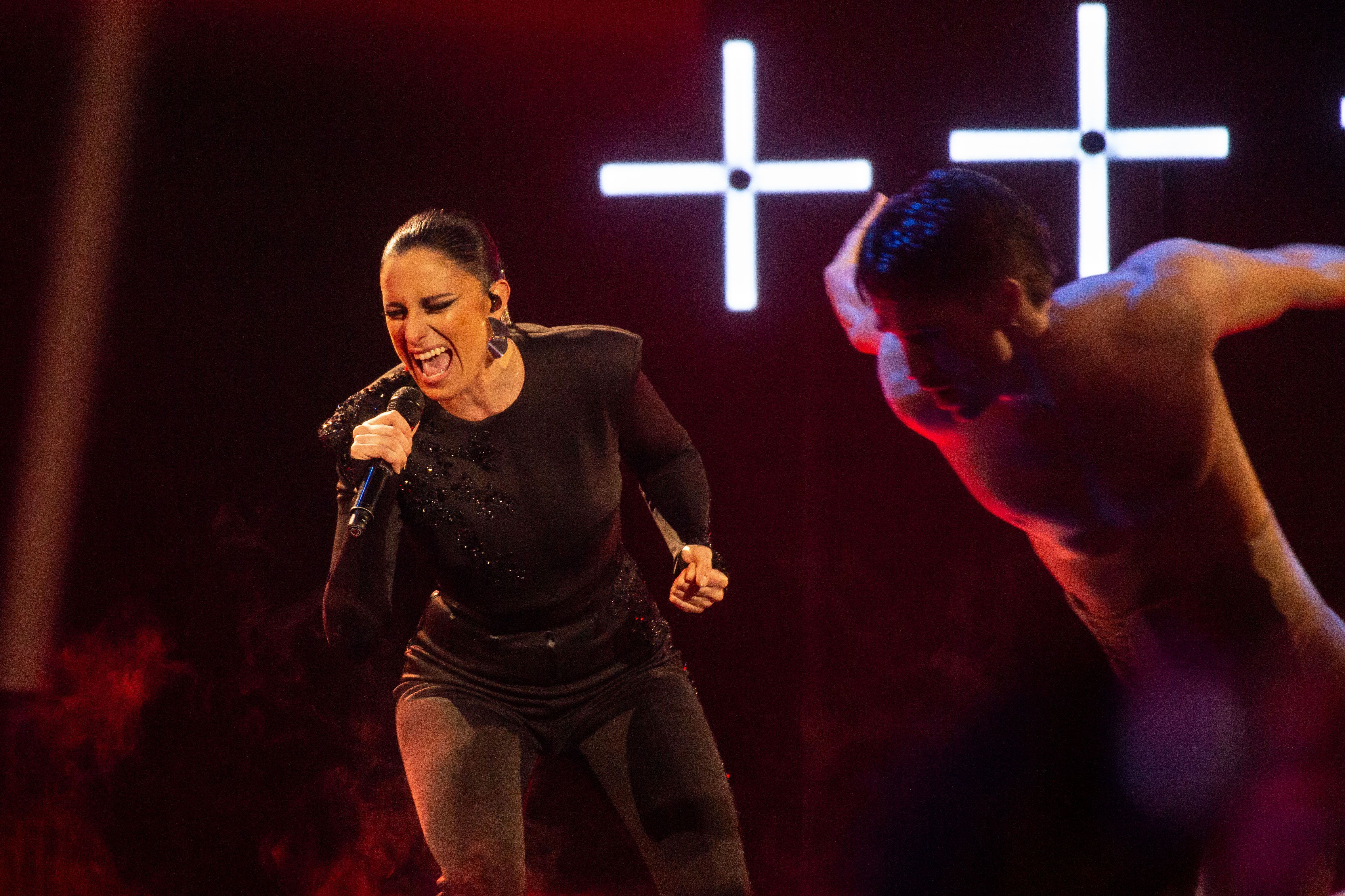 Maria Peláe con la canción 'Remitente' durante la semifinal del Benidorm Fest 2024, el jueves. Ha obtenido 131 puntos.