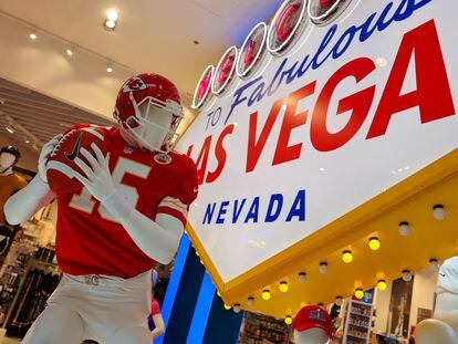 Una tienda con productos del Super Bowl en Las Vegas, EE UU.