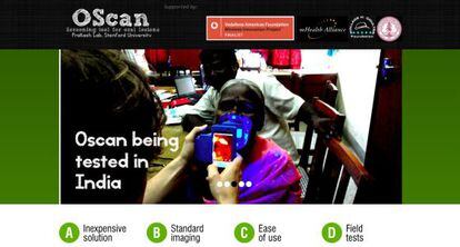Vista de la página web de OScan.