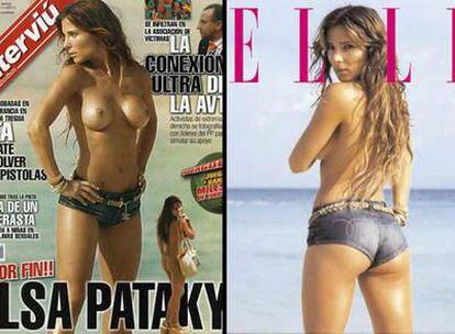 Elsa Pataky, en las portadas de Interviú y de Elle.