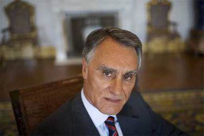 Aníbal Cavaco Silva, antes de la entrevista celebrada el miércoles en el palacio de Belém.