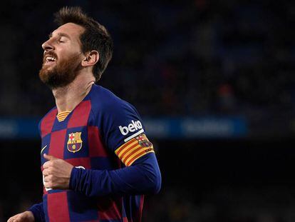 Lionel Messi, en el último partido del Barcelona en el Camp Nou. 