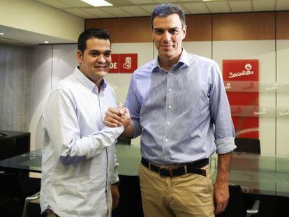 Pedro S&aacute;nchez y Nino Torre, de Juventudes Socialistas.