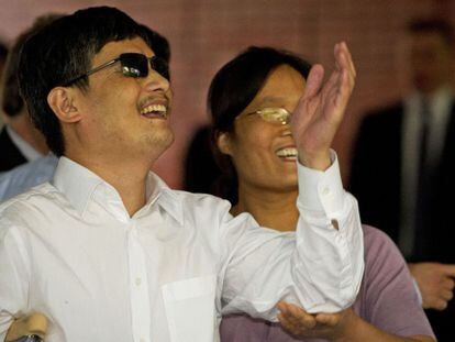 El disidente Chen Guangcheng, a su llegada a Nueva York.