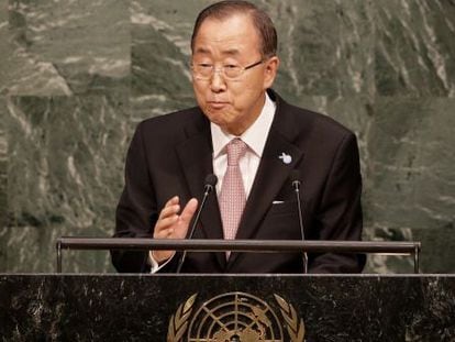 Ban Ki-moon, secretario general de la ONU, en la cumbre.