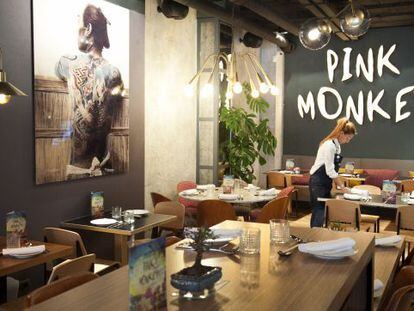 Comedor del restaurante Pink Monkey, en Madrid. 