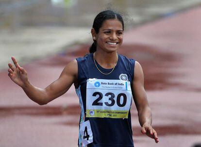 La atleta Dutee Chand, en una competici&oacute;n en 2013.