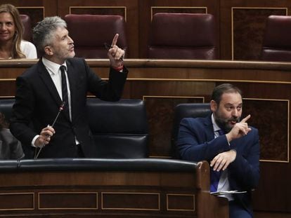 Fernando Grande-Marlaska, durante la sesión de control en el Congreso de este miércoles.