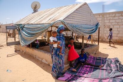 Una caseta en Dar Naim, un barrio sin apenas infraestructuras afectado por las inundaciones recientes en Nouakchott.